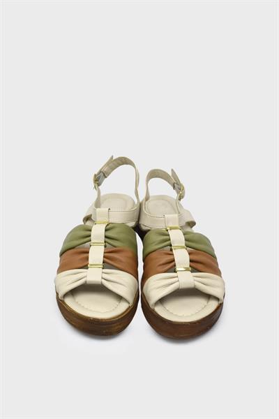 Venüs Kadın Casual Deri Sandalet Bej Taba VNS2216412Y