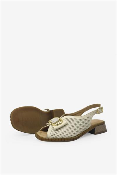 Venüs Kadın Toka Detaylı Topuklu Sandalet Bej VNS2512003Y