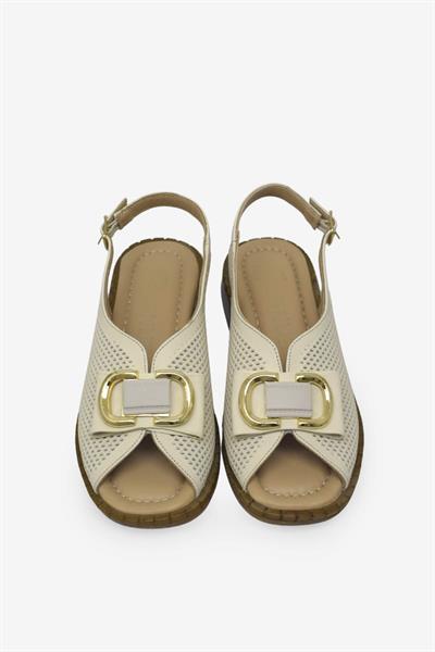 Venüs Kadın Toka Detaylı Topuklu Sandalet Bej VNS2512003Y