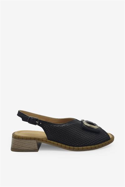 Venüs Kadın Toka Detaylı Topuklu Sandalet Siyah VNS2512003Y