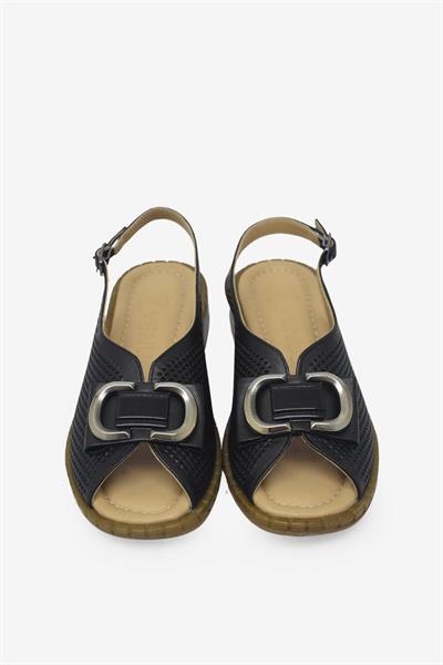 Venüs Kadın Toka Detaylı Topuklu Sandalet Siyah VNS2512003Y