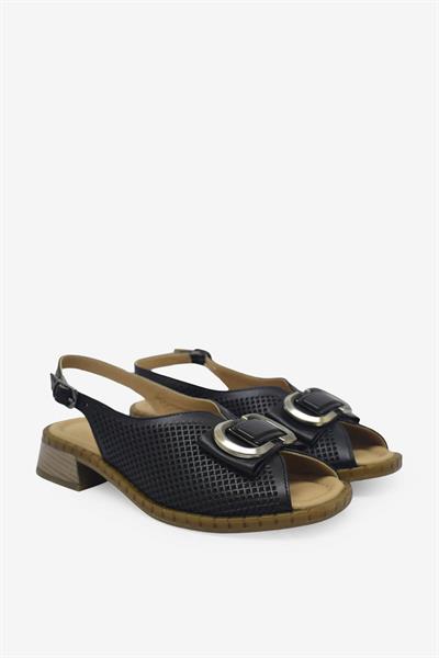 Venüs Kadın Toka Detaylı Topuklu Sandalet Siyah VNS2512003Y