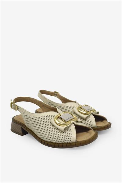 Venüs Kadın Toka Detaylı Topuklu Sandalet Bej VNS2512003Y