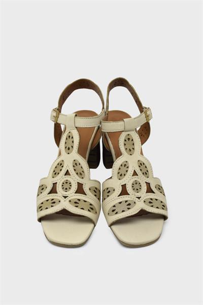 Venüs Kadın Topuklu Deri Sandalet Bej VNS2108503Y