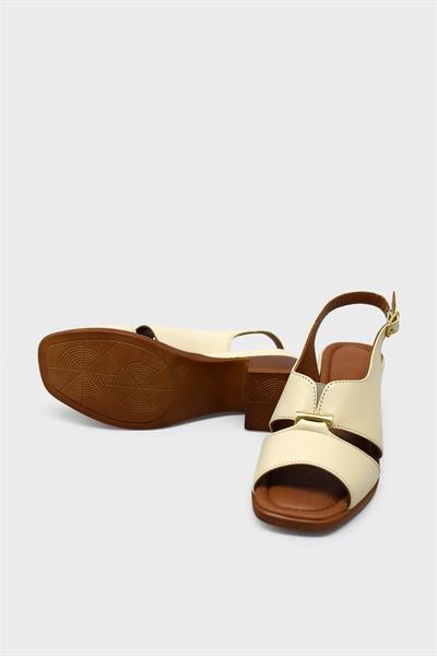 Venüs Kadın Topuklu Deri Sandalet Bej VNS2311510Y