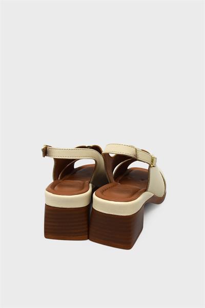 Venüs Kadın Topuklu Deri Sandalet Bej VNS2311510Y