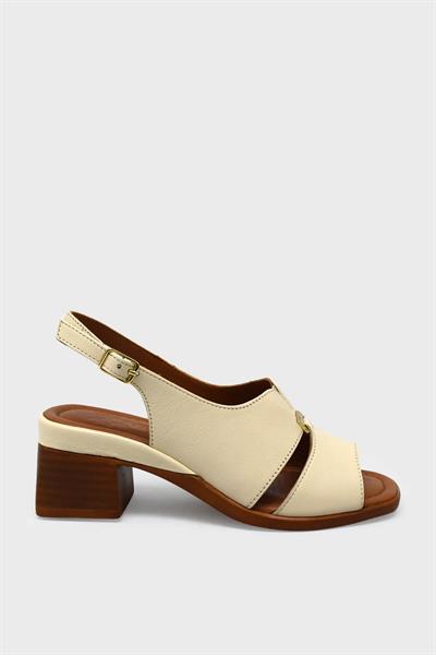 Venüs Kadın Topuklu Deri Sandalet Bej VNS2311510Y