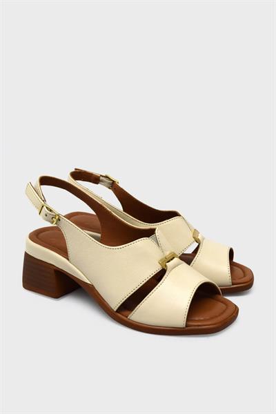 Venüs Kadın Topuklu Deri Sandalet Bej VNS2311510Y