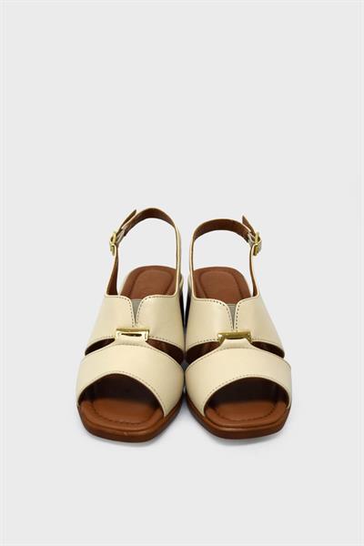 Venüs Kadın Topuklu Deri Sandalet Bej VNS2311510Y