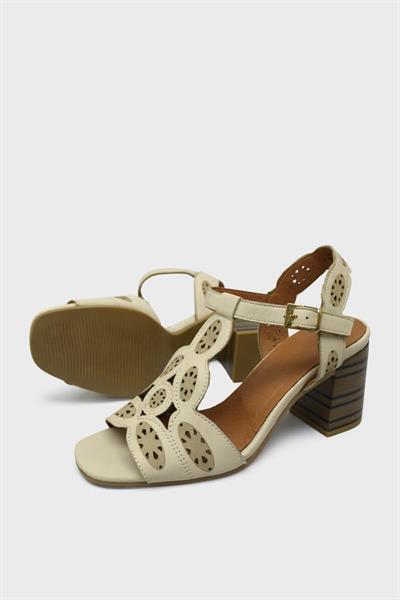 Venüs Kadın Topuklu Deri Sandalet Bej VNS2108503Y