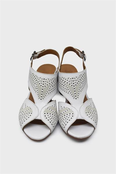 Venüs Kadın Topuklu Deri Sandalet Beyaz VNS1857213Y