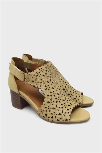 Venüs Kadın Topuklu Deri Sandalet Nude VNS1857215Y