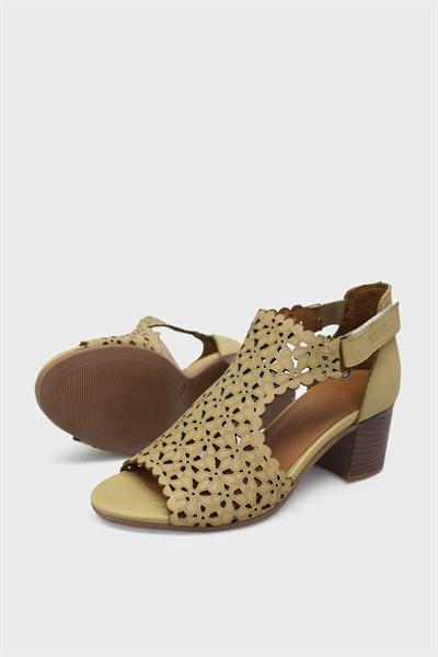 Venüs Kadın Topuklu Deri Sandalet Nude VNS1857215Y
