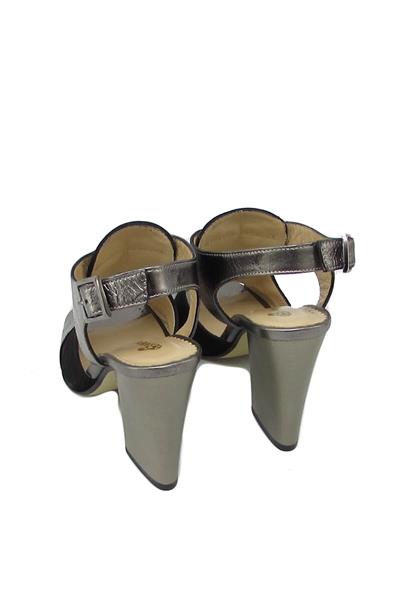 Venüs Kadın Topuklu Deri Sandalet Platin 1828016Y