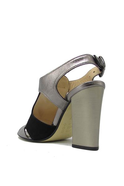 Venüs Kadın Topuklu Deri Sandalet Platin 1828016Y
