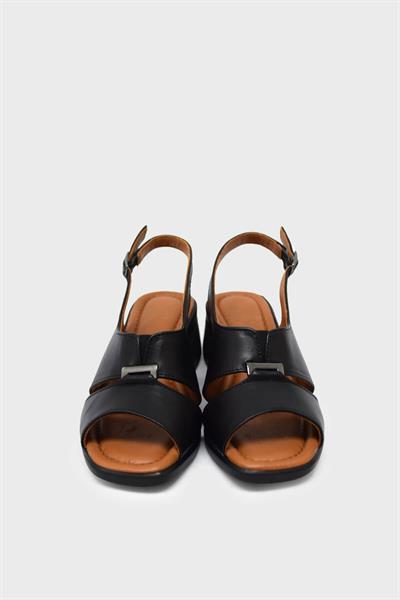 Venüs Kadın Topuklu Deri Sandalet Siyah VNS2311510Y