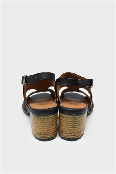 Venüs Kadın Topuklu Deri Sandalet Siyah VNS1857213Y