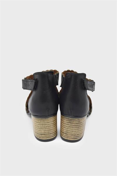 Venüs Kadın Topuklu Deri Sandalet Siyah VNS1857215Y