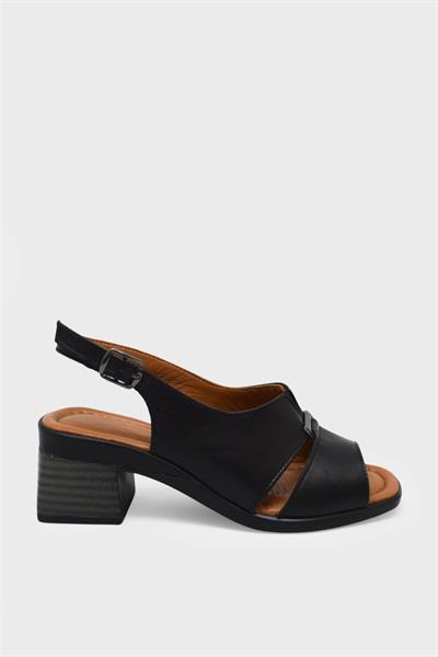 Venüs Kadın Topuklu Deri Sandalet Siyah VNS2311510Y