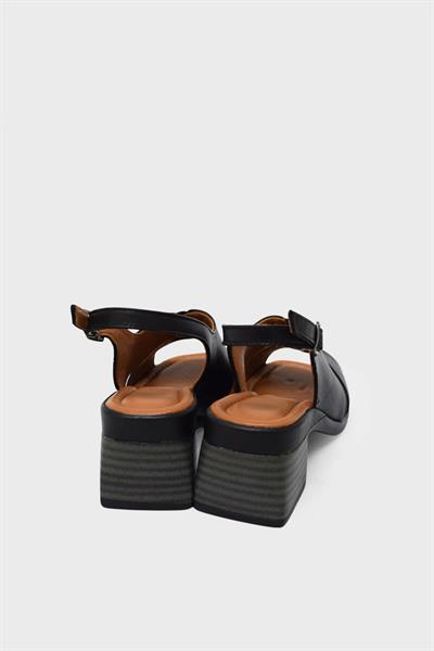 Venüs Kadın Topuklu Deri Sandalet Siyah VNS2311510Y