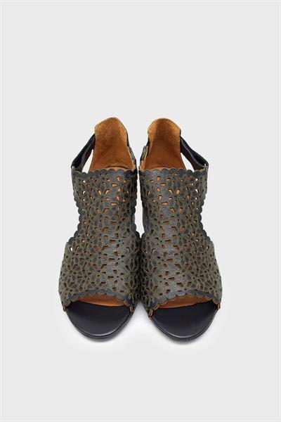 Venüs Kadın Topuklu Deri Sandalet Siyah VNS1857215Y