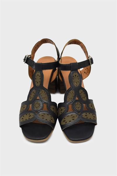 Venüs Kadın Topuklu Deri Sandalet Siyah VNS2108503Y