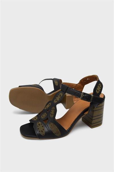 Venüs Kadın Topuklu Deri Sandalet Siyah VNS2108503Y