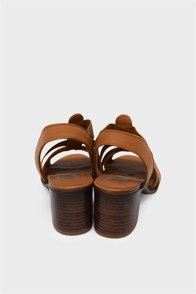 Venüs Kadın Topuklu Deri Sandalet Taba VNS1857227Y