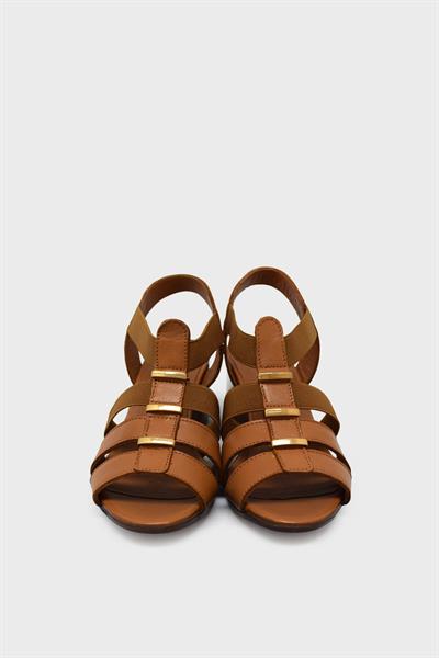 Venüs Kadın Topuklu Deri Sandalet Taba VNS1857227Y