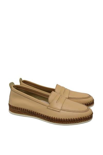 Voog Kadın Comfort Deri Ayakkabı Bej VOG-P52