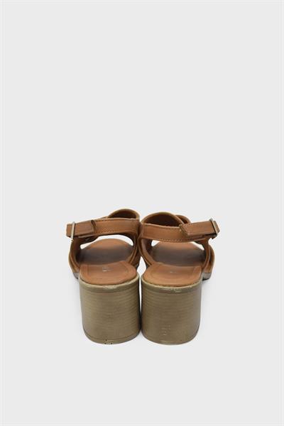 Voog Kadın Topuklu Deri Sandalet Taba VOG15-05