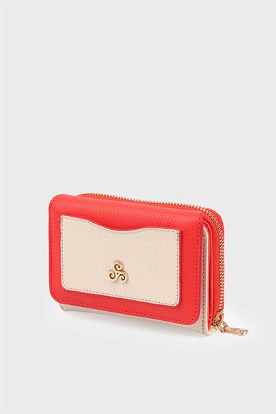 Yasemin Çanta Kadın Cüzdan Bej Turuncu YC0001