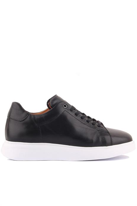 Shoetyle - Siyah Hakiki Deri Bağcıklı Erkek Sneaker 101-7039
