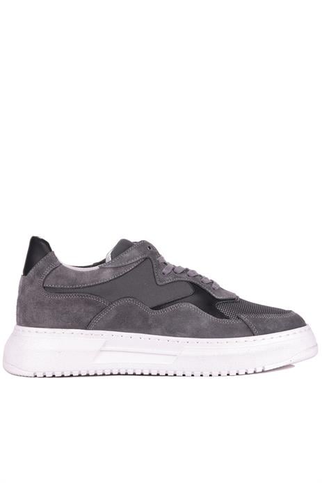 Shoetyle - Gri Süet Bağcıklı Erkek Sneaker 115-602