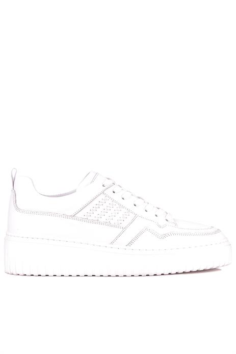 Shoetyle - Beyaz Hakiki Deri Bağcıklı Erkek Sneaker 115-K502
