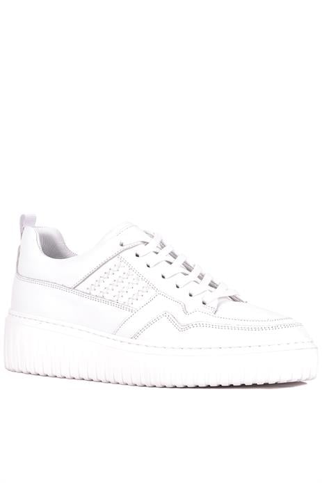 Shoetyle - Beyaz Hakiki Deri Bağcıklı Erkek Sneaker 115-K502