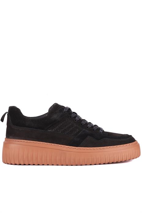 Shoetyle - Siyah Hakiki Süet Bağcıklı Erkek Sneaker 115-K502