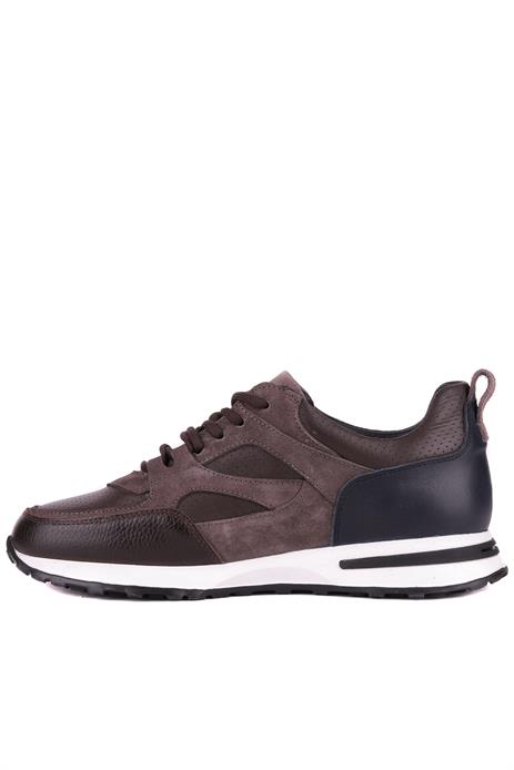 Shoetyle - Kahverengi Hakiki Deri Bağcıklı Erkek Sneaker 115-K511
