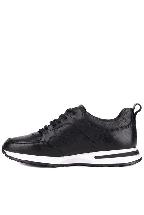 Shoetyle - Siyah Hakiki Deri Bağcıklı Erkek Sneaker 115-K511