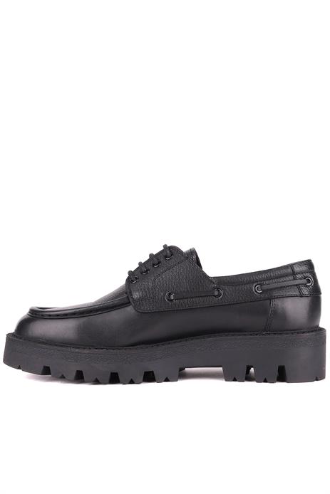 Shoetyle - Siyah Hakiki Deri Bağcıklı Erkek Günlük Ayakkabı 115-K512