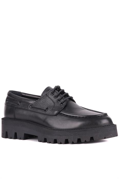 Shoetyle - Siyah Hakiki Deri Bağcıklı Erkek Günlük Ayakkabı 115-K512