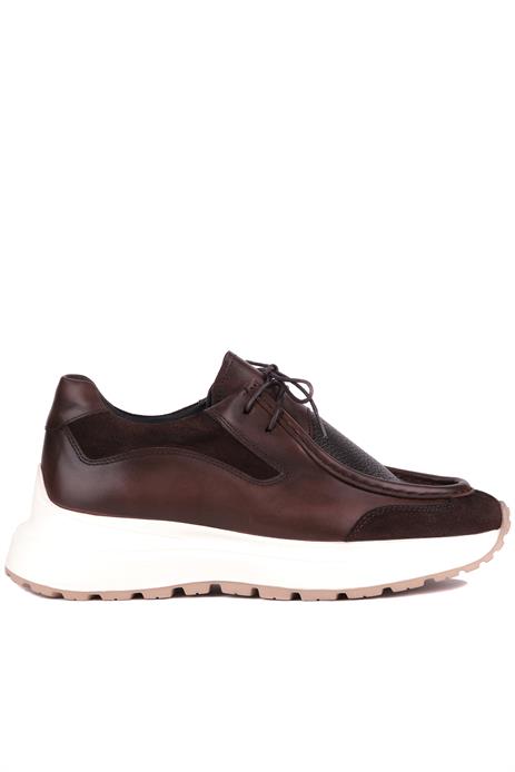 Shoetyle - Kahverengi Hakiki Deri Bağcıklı Erkek Günlük Ayakkabı 115-K525