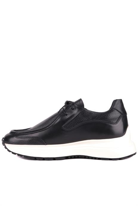 Shoetyle - Siyah Hakiki Deri Bağcıklı Erkek Günlük Ayakkabı 115-K525
