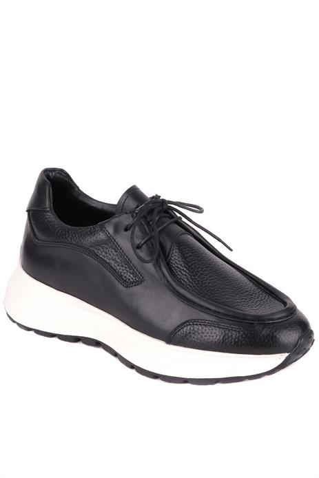 Shoetyle - Siyah Hakiki Deri Bağcıklı Erkek Günlük Ayakkabı 115-K525
