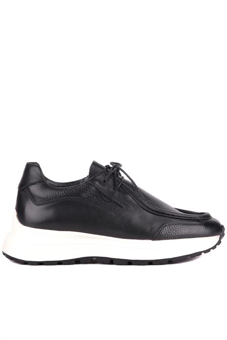 Shoetyle - Siyah Hakiki Deri Bağcıklı Erkek Günlük Ayakkabı 115-K525