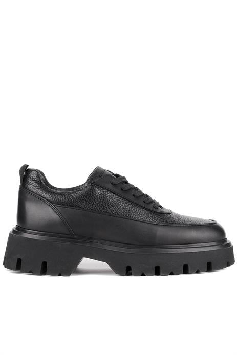 Shoetyle - Siyah Hakiki Deri Bağcıklı Erkek Günlük Ayakkabı 115-K534