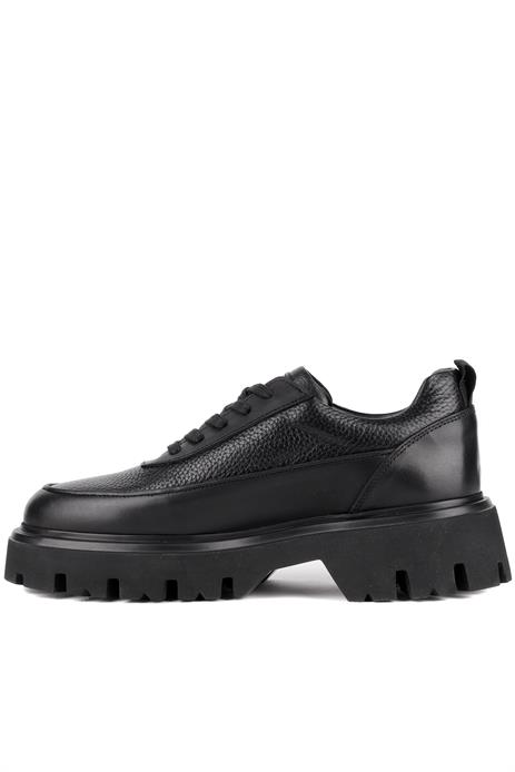 Shoetyle - Siyah Hakiki Deri Bağcıklı Erkek Günlük Ayakkabı 115-K534