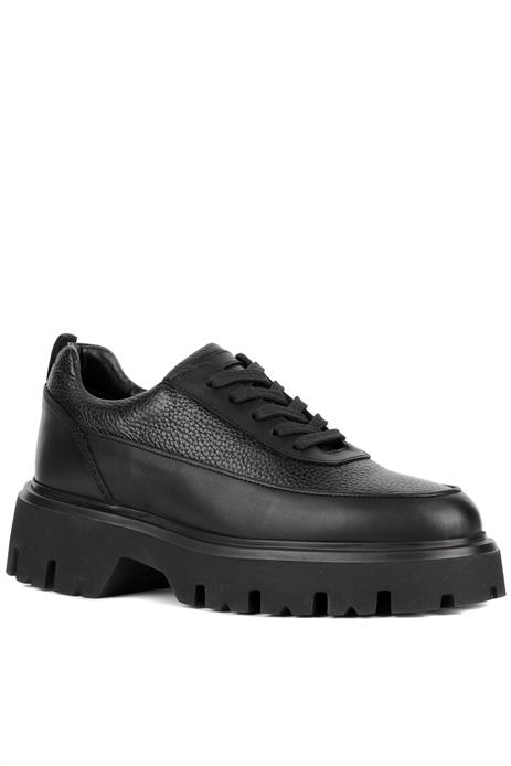 Shoetyle - Siyah Hakiki Deri Bağcıklı Erkek Günlük Ayakkabı 115-K534