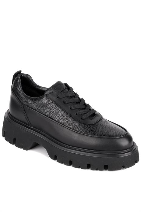 Shoetyle - Siyah Hakiki Deri Bağcıklı Erkek Günlük Ayakkabı 115-K534