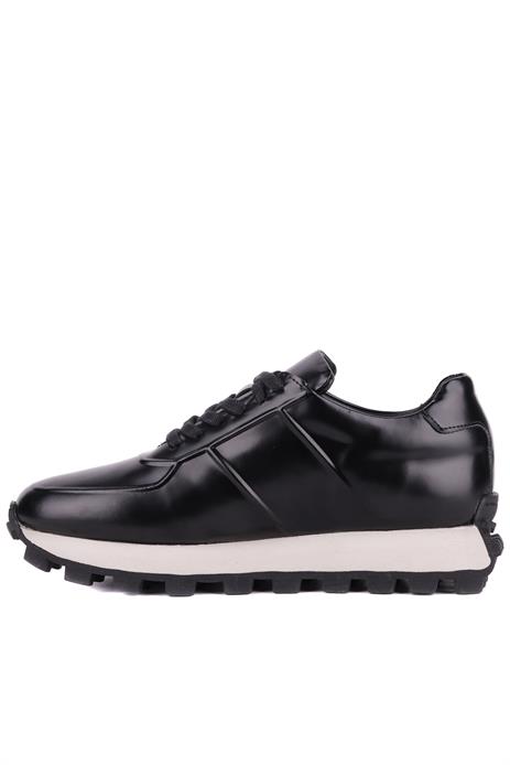 Shoetyle - Siyah Hakiki Açma Deri Bağcıklı Erkek Sneaker 115-K556